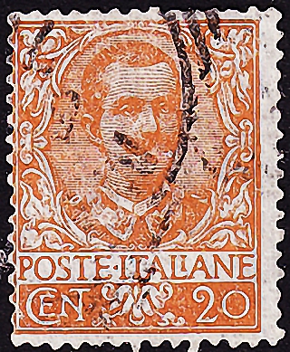 Италия 1901 год . Виктор Эммануил III . 20c . Каталог 1,4 фунта. (2)